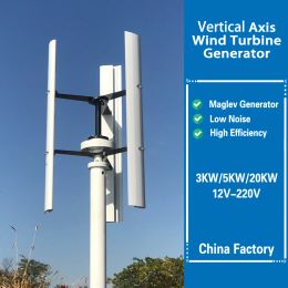 3000W 5000W 20000W Gratis energie Big Windmill Vertical Wind Turbine Generator 3KW 5KW 20KW met MPPT Hybrid Controller Inverter