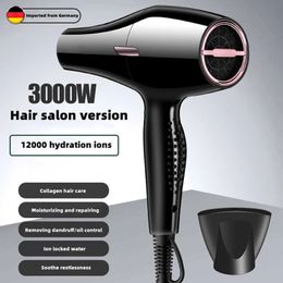 3000W Kap Salon Dryer High Power Strong Wind Speed ​​Dry Blue Light Ion Silent Home Hairdresser Speciaal product 240426
