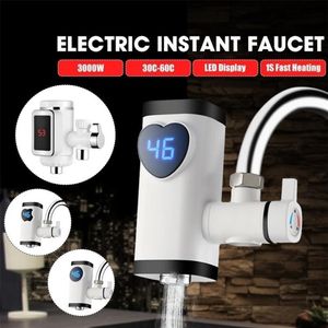 3000 W Tankless Snelle Verwarming Water Tap Elektrische Keukenkraan Instant Water Digitale Lcd-scherm Elektrische Kraan Boiler T216F