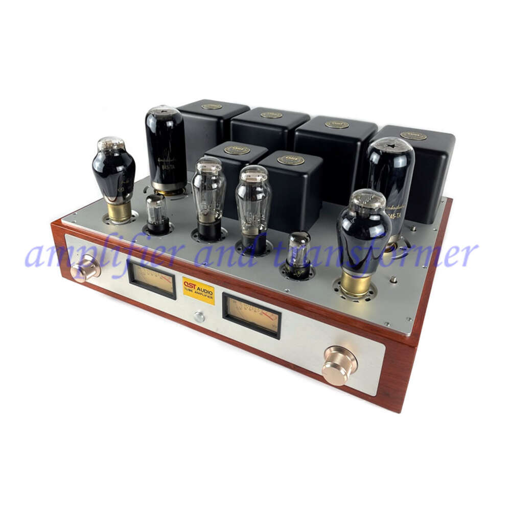 300B push 845 vacuum tube single-ended power amplifier, mahogany chassis, output power 22W, frequency response 20-25KHZ -1DB