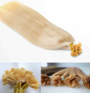 300g 300Strands Pre-bonded Flat tip hair extension 16 18 20 22 24 pulgadas Extensiones de cabello humano peruano brasileño