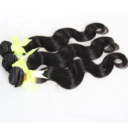 300G Braziliaans Menselijk Haar Weave Natural Black 3 stks Body Wave Bundels Menselijk Hair Extensions Double Getekend, geen aflossing, Tangle GRATIS