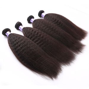 300G Brésilien Crépus Droite Armure De Cheveux Humains Faisceaux Non Transformés Péruvien Malaisien Indien Afro Yaki Extensions de Cheveux Raides