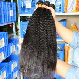 300G Braziliaanse Yaki Straight Menselijk Haar Weefsel Bundels Onverwerkte Peruaanse Maleisische Indian Kinky Rechte Golf Haar Bundel 6 stuks