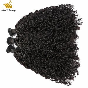 300g I tip Hair Extensions Customized Curly Wave Pre-bonded Remy Cuticle Aligned