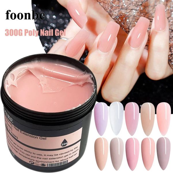 300g Nude Noust Extension Gel Nail Clear Building rapide Glue Nail Poly Gel Gel Pink Acrylique Nail Art Manucure Milky Builder 231227