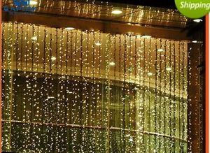 300LEDs 3M * 3M 1000LEDs 10M * 3M Rideau Guirlande Lumineuse Lampes De Jardin Nouvel An Noël Glaçon LED Lumières De Noël Décorations De Fête De Mariage