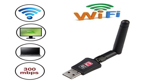 300M wifi sans fil lan adaptateur signal amélioré mini carte sans fil wifi récepteur ordinateur de bureau portable USB adapter3696789