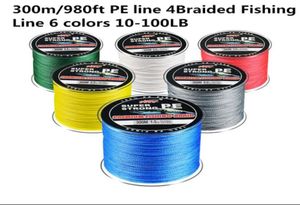 300m980ft PE lijn 4Gevlochten Vislijn 6 kleuren 10100LB Test voor Zoutwater Higrade Prestaties Hoge kwaliteit goed 1433802