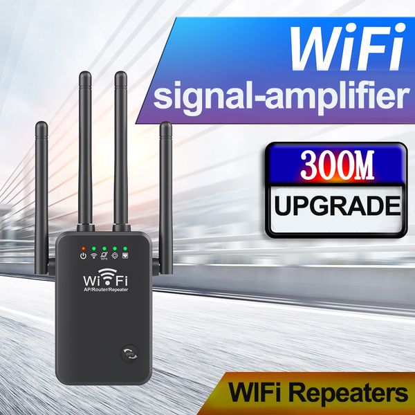 Répéteur WIFI 300Mbps 300M détecteurs Wi-Fi prolongateur de routeur sans fil AP avec amplificateur de Signal d'extension d'antenne 4 réseau domestique