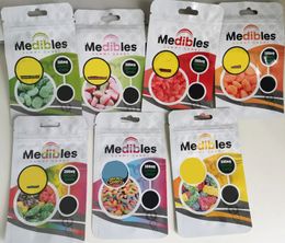 300 mg Gummy Candy Packing Bags Worm Zuur Apple Fruit fruit Cherry Peach Kids verpakkingzakken Mylar Gummies Pakkettas leeg