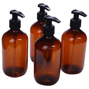 Botella de loción marrón de 300ml y 500ml, botellas de bomba de champú líquido para baño, contenedor dispensador de viaje para Gel de ducha y jabón