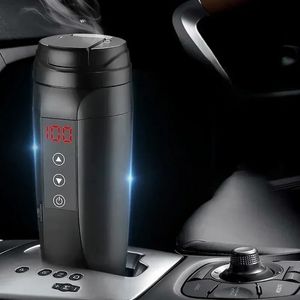 Tasse chauffante intelligente pour véhicule à affichage numérique 300ML/500ML, tasse d'eau chauffante pour voiture argent/noir, adaptée au voyage en voiture