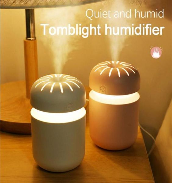 Humidificador de aire de 300 ml, difusor de aceites esenciales ultrasónico USB, humidificador de luz suave romántico, Mini máquina de niebla, purificador 2631449