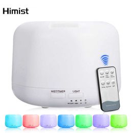 Humidificateur d'air de diffuseur d'huile d'aromathérapie de 300 ml avec 7 lumières LED changeantes de couleur pour la maison brumisateur à ultrasons Difusor De Aroma 210724