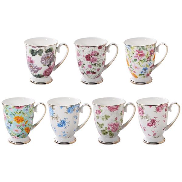 Taza de café de té de cerámica de 300 ml de cerámica Taza de café para té para té Copa de viaje de porcelana Gran capacidad Cerámica Bonitos regalos