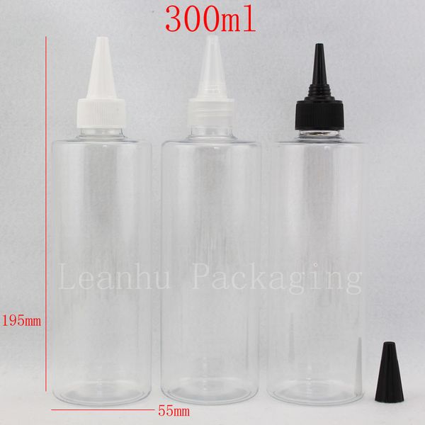 Botellas de plástico vacías de loción cosmética transparente de 300 ml con tapa superior giratoria, botella de pegamento de 10 oz, botellas de envases de líquido E