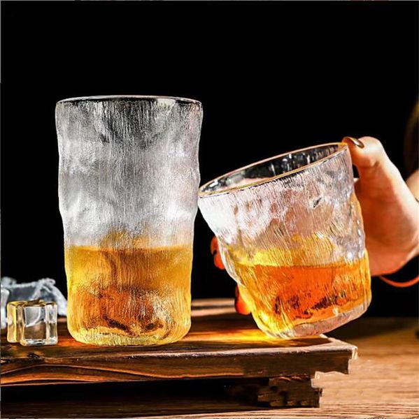 Vasos de vidrio glaciar de 300 ml Vasos para beber Vaso de leche simple esmerilado Vaso de cerveza Vaso de jugo Taza de café para bebidas mixtas Agua Cerveza Whisky