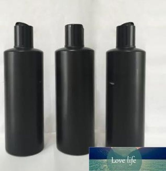 Bouteilles cosmétiques vides en plastique de 300 ml avec capuchon supérieur de disque Flacon de 10 oz Bouteilles en PET, contenant de voyage noir vide