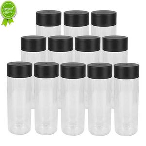 300ml Plastic Lege Sapflessen met Zwarte Deksels Herbruikbare Transparante Smoothie Waterfles Grof Granen Opslagcontainer