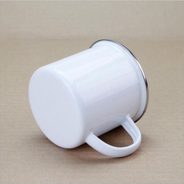 300 ml sublimation émail tasse gobelets émaillés avec poignée blanc sublimé tasses à café tasse incassable bricolage impression JJA206 SEA SHIPPING