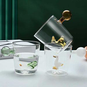 300 ml transparente lindo animal taza Italia Ichendorf diseño cristalería bebida vidrio niños leche agua taza de té nicho taza de café al por mayor L230620