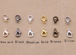 300 stks 18 mm sieraden bevindingen Bronzegoldrose Goldblackrhodiumsilver Lobster Clasp Hooks voor kettingketen9863145