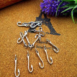 300 pièces 20 5mm bricolage argent plaqué alliage métal crochet de poisson connecteur breloques pour bracelet à bricoler soi-même Charms255c