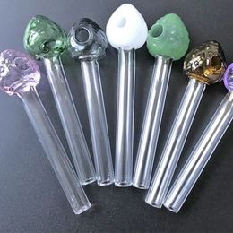 300pcs 4 pouces de long tuyaux en verre multicolore Pyrex verre brûleur à mazout tuyaux nouvelle arrivée tube droit tuyaux à main accessoires pour fumer SW42