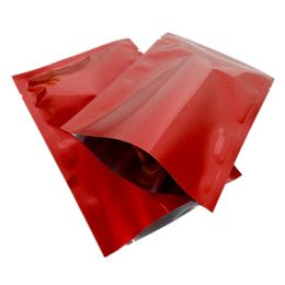 300 stks 7 * 10 cm rode open bovenste mylar warmteafdichting vacuüm verpakking tas aluminium folie droge voedsel pakket tassen thee koffie power pouch