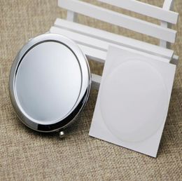 Miroirs compacts de poche de 70mm, 300 pièces, miroir de maquillage rond en métal argenté, cadeau promotionnel 6841051