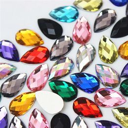 300 stks 8 13mm Crystal AB Druppel Steentjes Applique Mix Kleur Kristallen Stenen Acryl Strass Kralen voor DIY Kleding Ambachten ZZ762275G