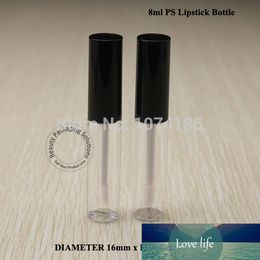 300 unids 8ml Clear PS Vacío Tubo de lápiz labial Lip Balm Tubo Lipstick Containerbottle Lip Gloss Tube / Cepillo / Cap