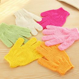 300 stks bad douche handschoen voor peeling exfoliërende mitt handschoen vijf vingers scrubber spons badhandschoenen LX2548