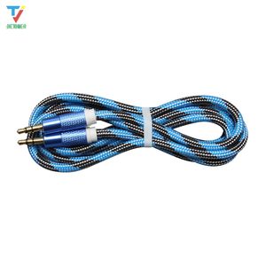 300pcs câble auxiliaire audio tressé coloré 1.5m 3.5mm vague AUX extension mâle à mâle stéréo voiture aux câble Jack pour téléphone Samsung PC MP