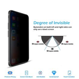 300PCS Full Cover Privacy Protecteur d'écran anti-espion en verre trempé pour Samsung Galaxy M10 M20 M30 S10e J4 J6 Plus gratuit DHL
