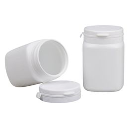 Bouteille de pilules blanche carrée en plastique de 300 ml, bouteille à large bouche, bouteilles en hdpe de 250 ml SN3671, 250 pièces/lot