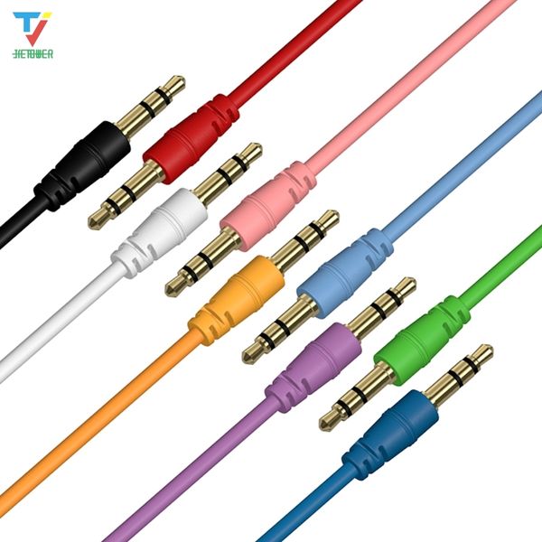 300 pz/lotto cavo Aux 1 m 3FT colore 3.5 MM Jake Maschio a Maschio Car Aux Audio stereo Cavo di Filo per mp3 pc altoparlante per cuffie