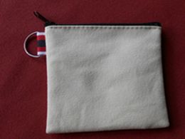 300 stks / partij katoenen canvas blanco zero portemonnee vierkante zip cosmetische tas handelen De rol vaning is geproefd pakket eenvoudig en gemakkelijk te gebruiken