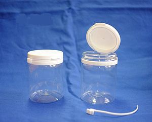 300 stks / partij Lege 200ml Plastic PET-fles met scheurdop voor tabletten pillen capsule voedselverpakkingen