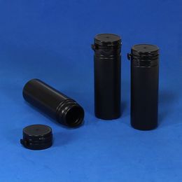 300 stks/kavelverpakkingsflessen 50 ml Plastic PE Zwarte fles met scheurdop voor capsulepoeder Medicine verpakking