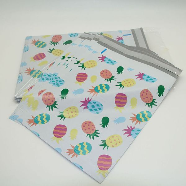 300 Pcs/lot ananas motif en plastique poste courrier sacs Poly Mailer auto-étanchéité Mailer emballage enveloppe courrier express sac