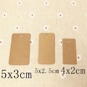 300pcs / lot rectangle Type carré suspendu étiquette de papier kraft note de note