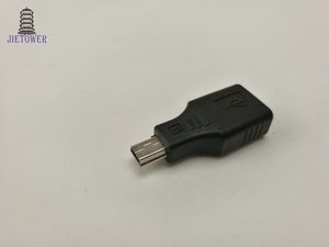 300 unids/lote USB A hembra a Mini B macho 5 pines adaptador convertidor Jack