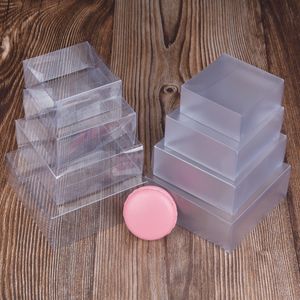 300 stks / partij bruiloft pvc box clear frosted geschenk ambachtelijke display box kleine sieraden verpakking houder transparante duidelijke plastic doos