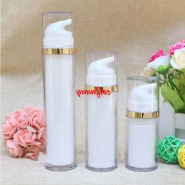 300 stks/veel wit als 15 ml 30 ml 50 ml Airless Bottle Pump Clean Cream Jar Lotion Container Cosmetische verpakking F050211 XDDWV