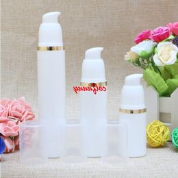 300 pcs/lot blanc AS 15 ml 30 ml 50 ml pompe à bouteille sans air propre pot de crème lotion conteneur emballage cosmétique F050205 Trfhu