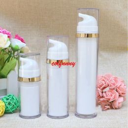300pcs / lot blanc comme 15ml 30ml 50ml bouteille sans air pompe crème propre pot lotion conteneur emballage cosmétique F050211 Ioolt Vgwuw