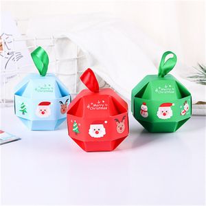 300 stks Merry Christmas Gift Boxes Globular Candy Drawring With Bell Xmas Decor Kids Gifts Chocolate Party Supplies