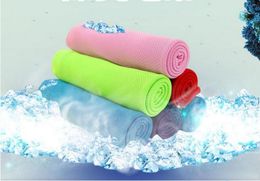 300 stks nieuwe aankomst magische ijshanddoek 90 * 35 cm multifunctionele koeling zomer koude sport handdoeken coole sjaal ijsband voor kinderen volwassen
